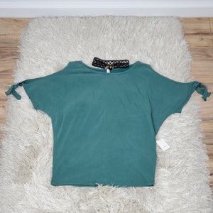 Women's Top Open Sleeve Short Sleeve Color Green